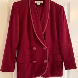 Vintage Christian Dior skirt suit w/piping. Sz6